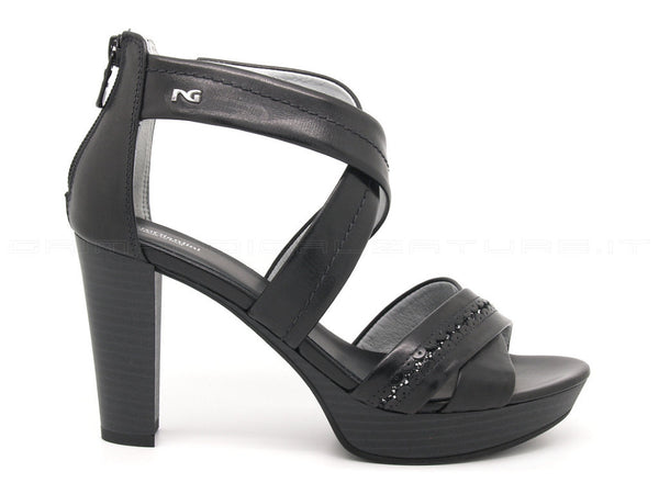 Nero giardini sandali plateau donna nero