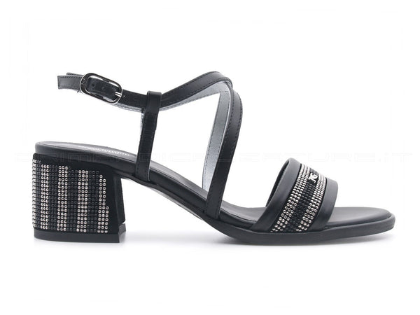 Nero giardini sandali con cinturini donna nero