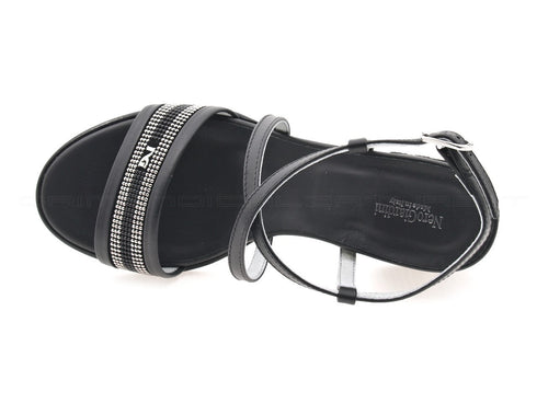 Nero giardini sandali con cinturini donna nero