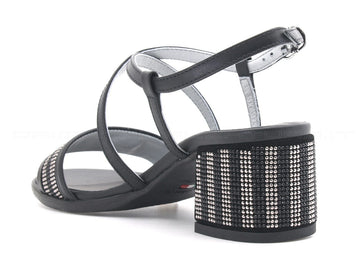 Nero giardini sandali con cinturini donna nero