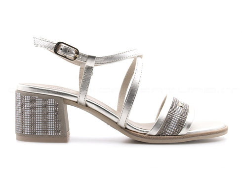 Nero giardini sandali tacco medio donna beige