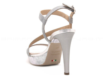 Nero giardini sandali tacco alto donna argento