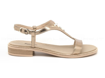Nero giardini sandali tacco basso donna bronzo