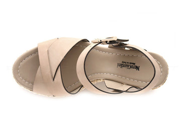 Nero giardini sandali con zeppa alta donna beige