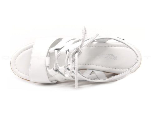 Nero giardini sandalo zeppa sughero donna bianco