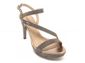 Nero giardini sandalo tacco alto donna bronzo