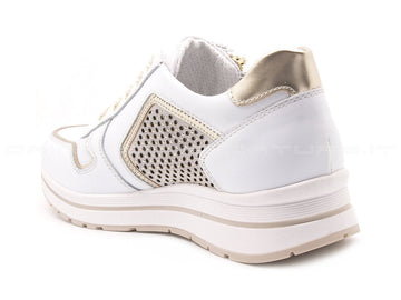 Nero giardini sneakers con zip esterna donna bianco