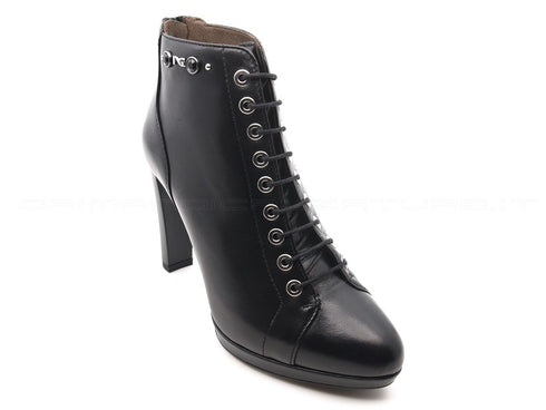 Nero giardini tronchetti stringati + zip donna nero