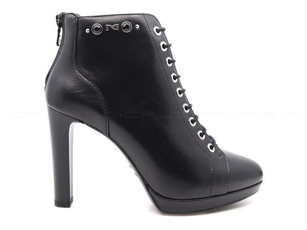 Nero giardini tronchetti stringati + zip donna nero