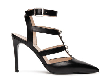 NeroGiardini décolleté cinturino caviglia in pelle nera E218333DE-100