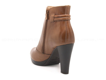 Nero giardini tronchetti con zip donna cuoio