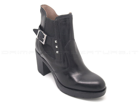 Nero giardini tronchetti con fibbia donna nero