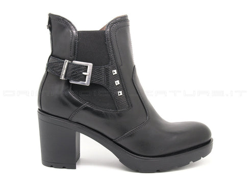 Nero giardini tronchetti con fibbia donna nero