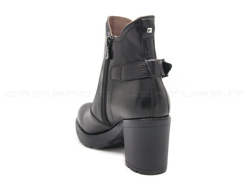 Nero giardini tronchetti con fibbia donna nero