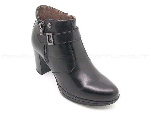 Nero giardini tronchetti con 2 zip donna nero