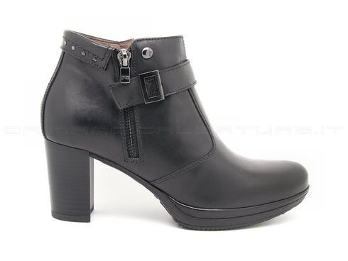 Nero giardini tronchetti con 2 zip donna nero