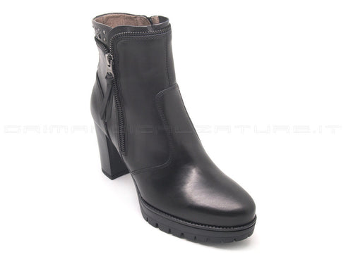 Nero giardini stivaletti con 2 zip donna nero