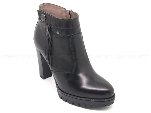 Nero giardini tronchetti con 2 zip donna nero