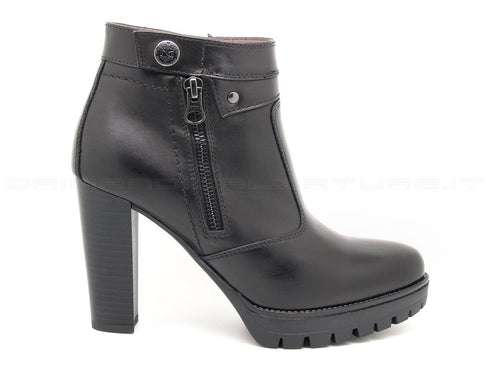 Nero giardini tronchetti con 2 zip donna nero