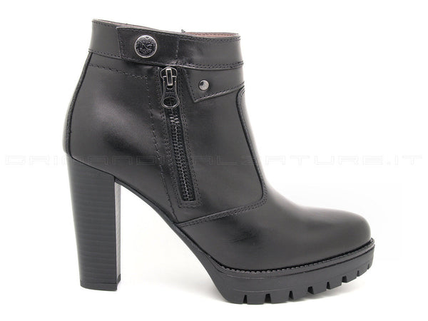 Nero giardini tronchetti con 2 zip donna nero