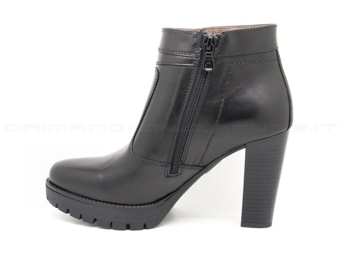 Nero giardini tronchetti con 2 zip donna nero