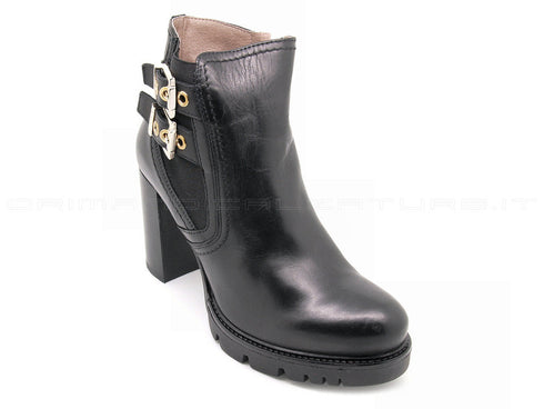 Nero giardini tronchetti 2 fibbie donna nero