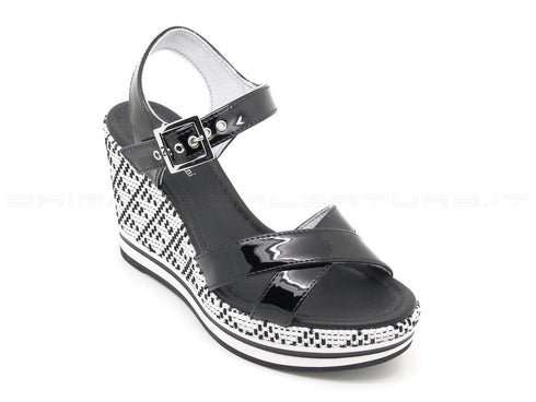 Nero giardini sandali zeppa donna nero