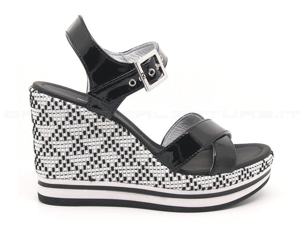 Nero giardini sandali zeppa donna nero