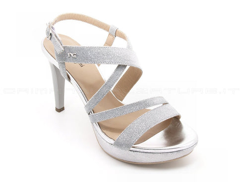 Nero giardini sandali cerimonia donna argento