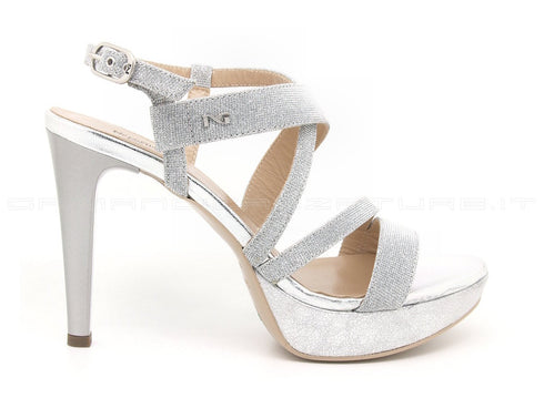 Nero giardini sandali cerimonia donna argento