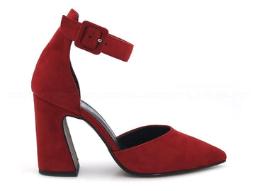 Ovyé donna scarpe con cinturino caviglia donna rosso