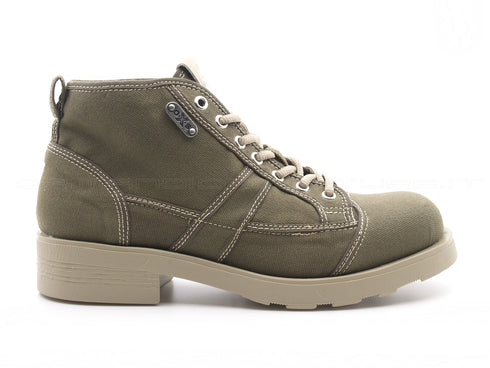 Oxs frank polacchini uomo estivi in tela verde militare 60910U-031b