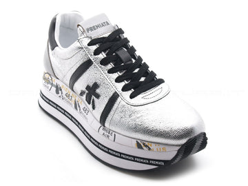 Premiata beth sneakers laminata donna argento