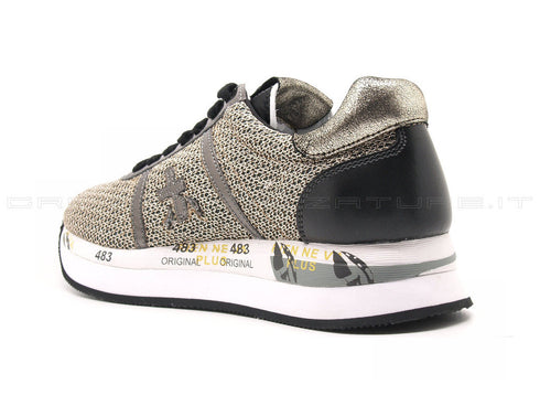 Premiata sneakers conny rete platino donna oro