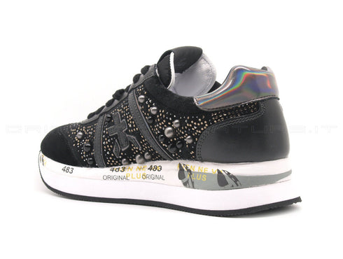 Premiata conny velluto e microstrass donna nero