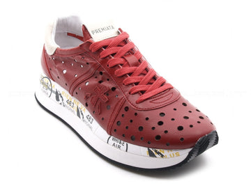 Premiata conny pelle microforata donna rosso