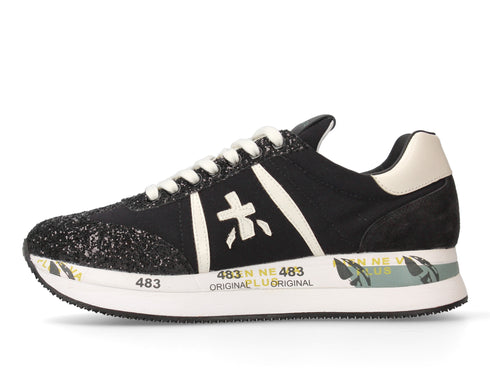 Premiata Conny platform shoes in sequin fabric