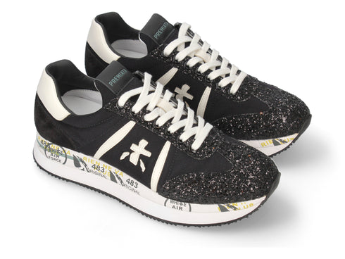 Premiata Conny platform shoes in sequin fabric