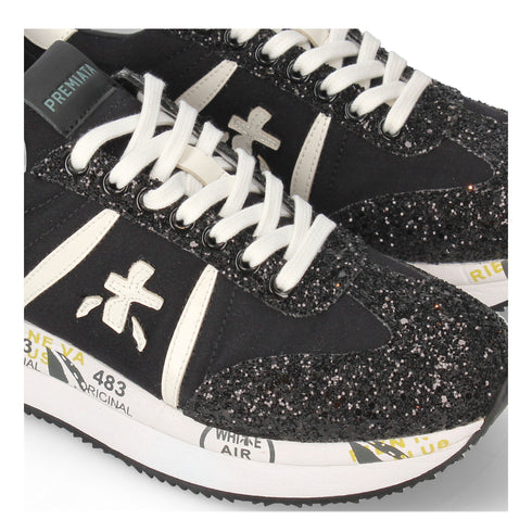 Premiata Conny platform shoes in sequin fabric