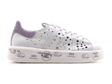 Premiata belle pelle microforata donna bianco