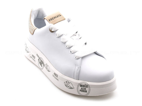 Premiata belle pelle microforata donna bianco
