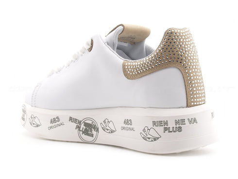 Premiata belle pelle microforata donna bianco