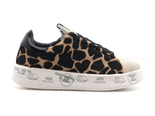 Premiata belle sneakers animalier donna nero