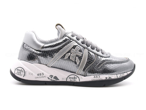 Premiata layla sneakers stampa pitone donna argento