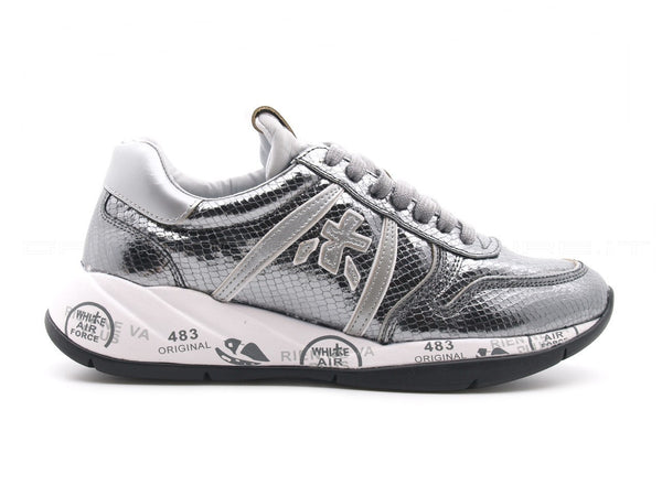 Premiata layla sneakers stampa pitone donna argento