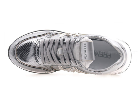 Premiata layla sneakers stampa pitone donna argento