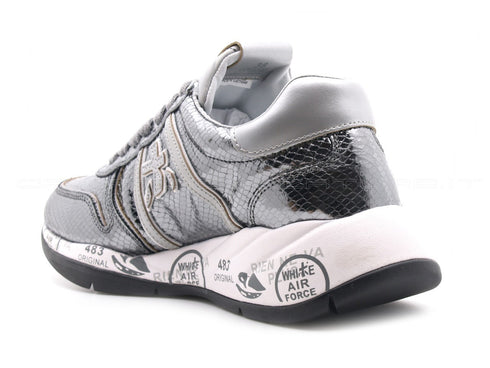 Premiata layla sneakers stampa pitone donna argento