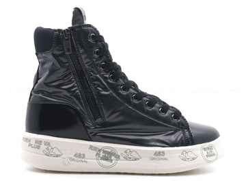 Premiata edith sneakers alta con zip donna nero