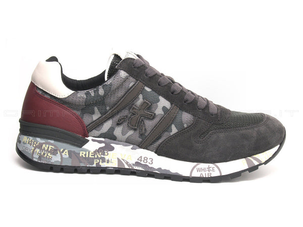 Premiata uomo sneakers lander mimetica uomo grigio