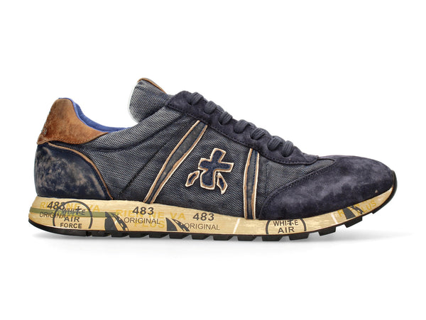 Premiata sneakers uomo Lucy denim camoscio blu 5908